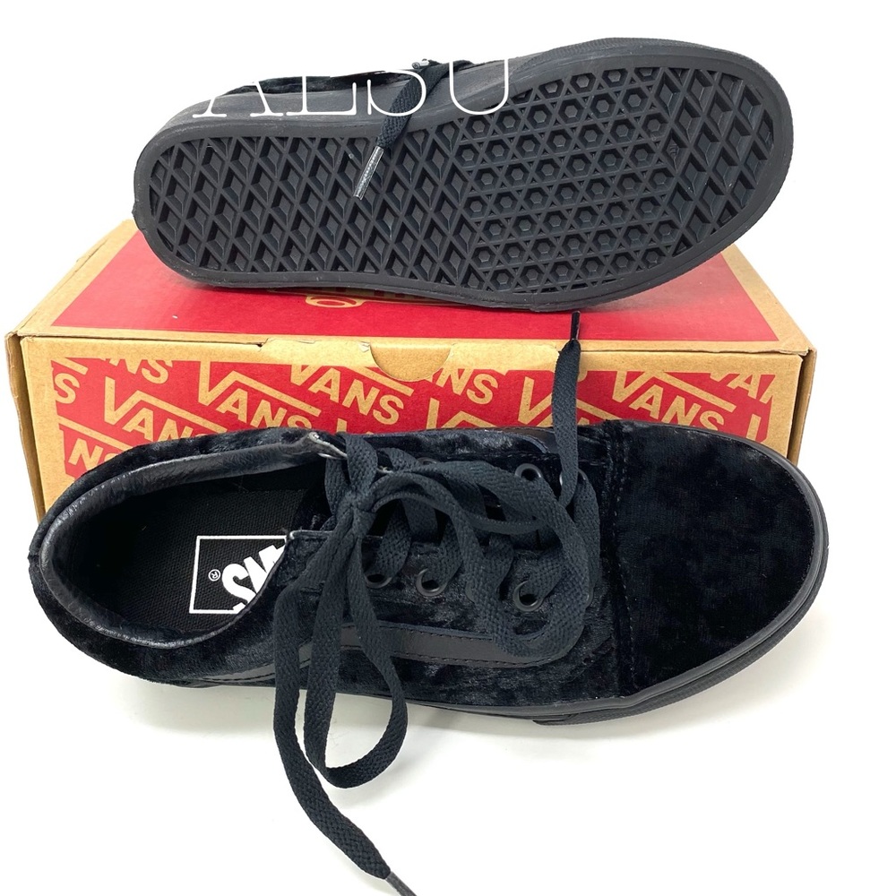 VANS Old Skool Velvet Black Kids Size 4.5 VN0A38G1NQ9 - Picture 4 of 8